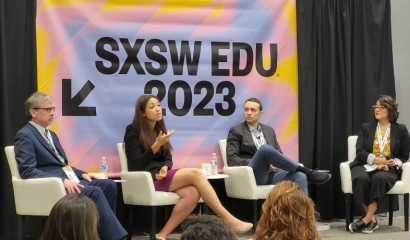 Panelists speak about school finance at SXSW EDU in Austin Texas.